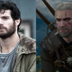 A beardy Henry Cavill in Man of Steel, and an equally beardy Geralt of Rivia in The Witcher 3: The Wild Hunt.
